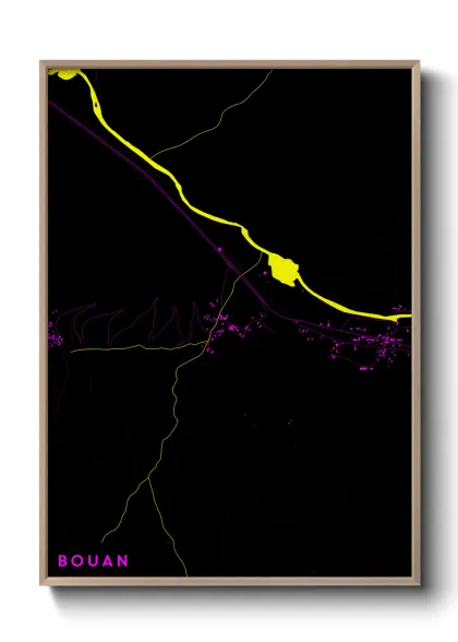 Une affiche de carte sur Bouan