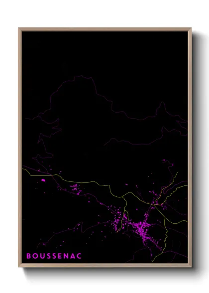 Une affiche de carte sur Boussenac