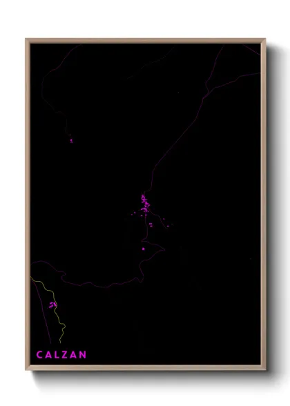 Une affiche de carte sur Calzan