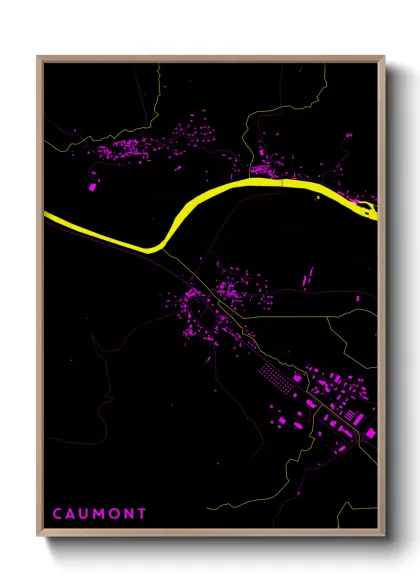 Une affiche de carte sur Caumont