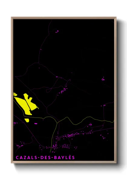 Une affiche de carte sur Cazals-des-Baylès