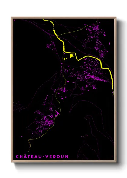 Une affiche de carte sur Château-Verdun