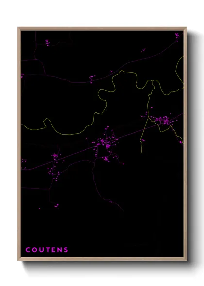 Une affiche de carte sur Coutens