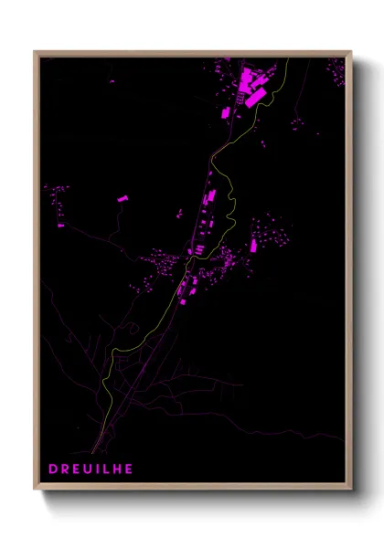 Une affiche de carte sur Dreuilhe