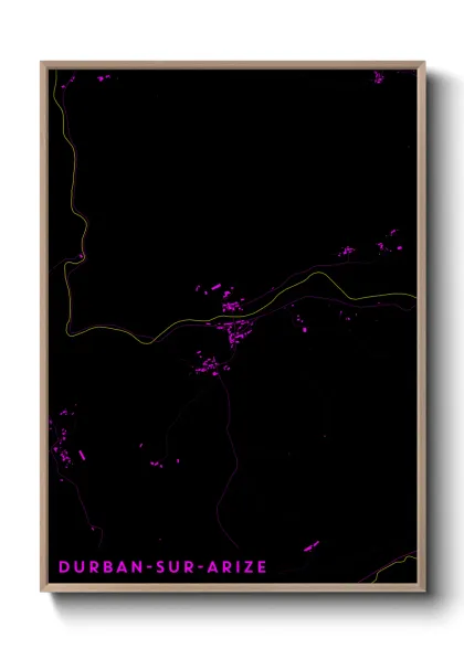 Une affiche de carte sur Durban-sur-Arize