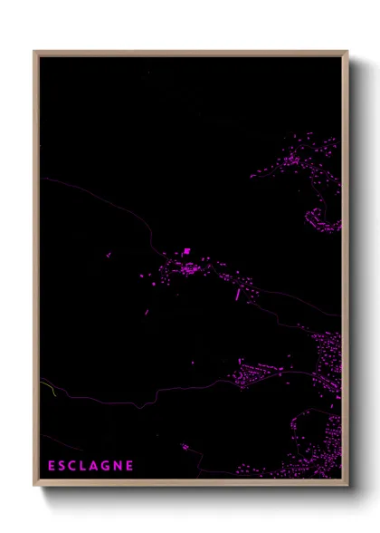 Une affiche de carte sur Esclagne