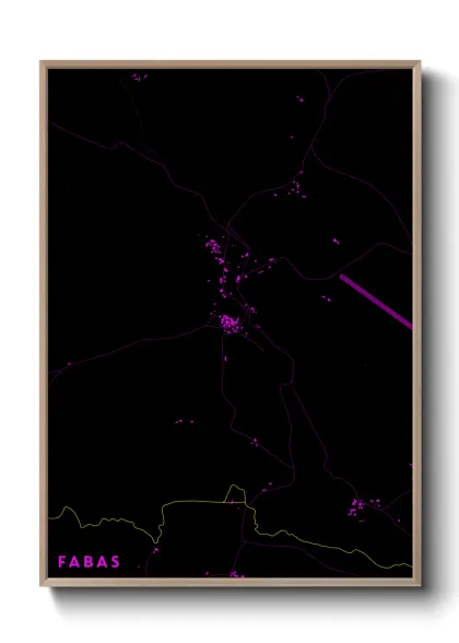Une affiche de carte sur Fabas