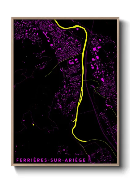 Une affiche de carte sur Ferrières-sur-Ariège