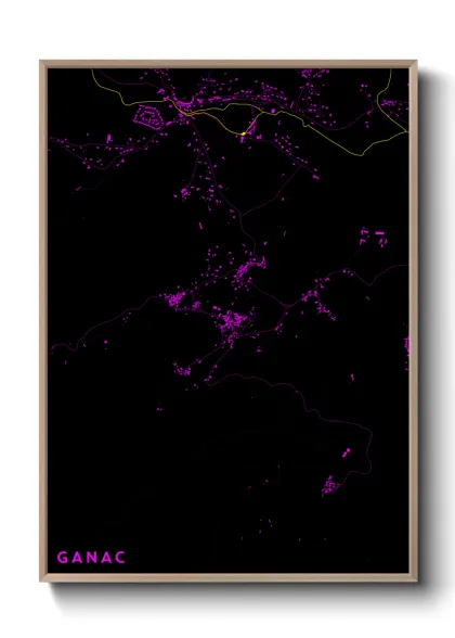 Une affiche de carte sur Ganac