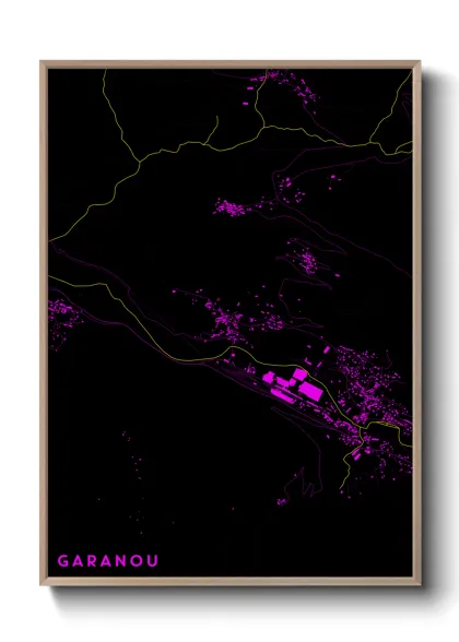 Une affiche de carte sur Garanou