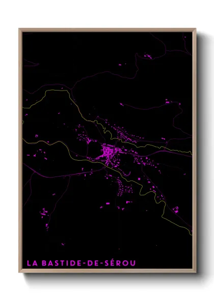 Une affiche de carte sur La Bastide-de-Sérou