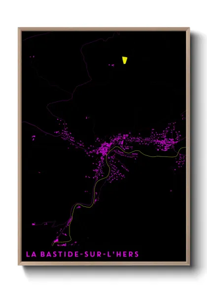 Une affiche de carte sur La Bastide-sur-l'Hers