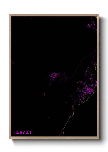 Une affiche de carte sur Larcat
