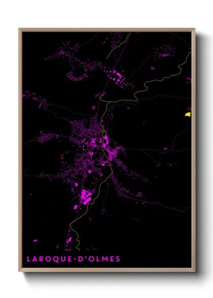 Une affiche de carte sur Laroque-d'Olmes