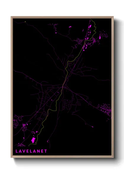 Une affiche de carte sur Lavelanet