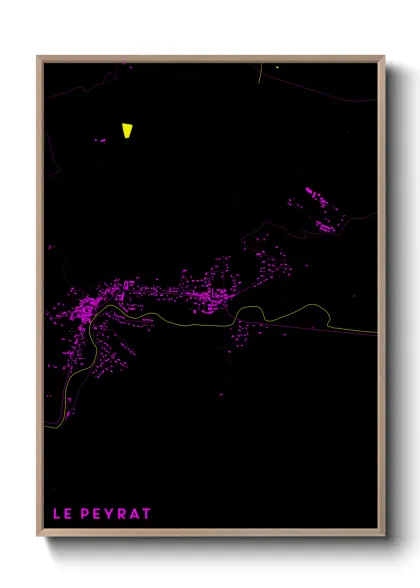 Une affiche de carte sur Le Peyrat
