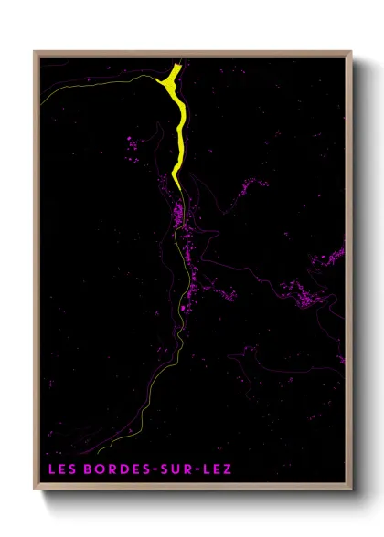 Une affiche de carte sur Les Bordes-sur-Lez
