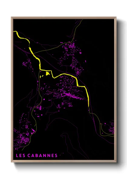 Une affiche de carte sur Les Cabannes