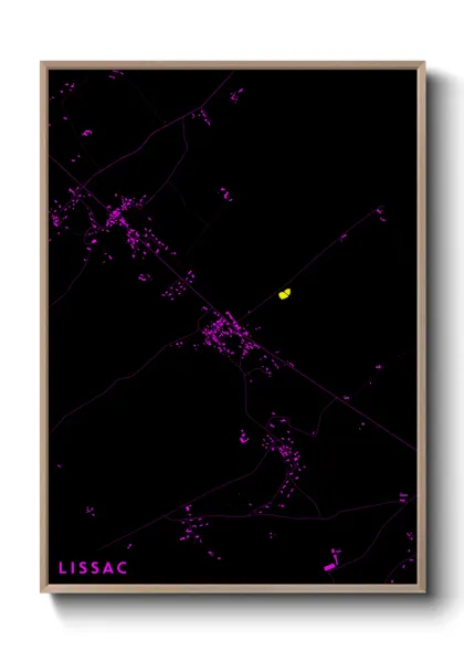 Une affiche de carte sur Lissac