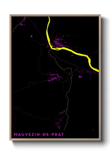 Une affiche de carte sur Mauvezin-de-Prat