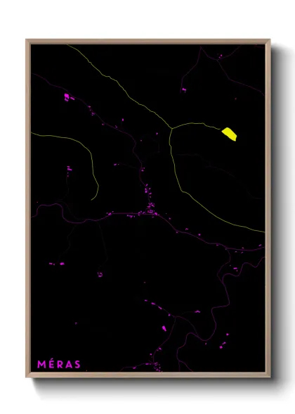 Une affiche de carte sur Méras