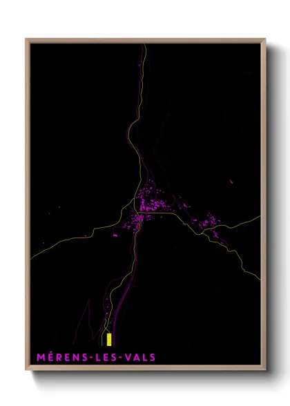 Une affiche de carte sur Mérens-les-Vals