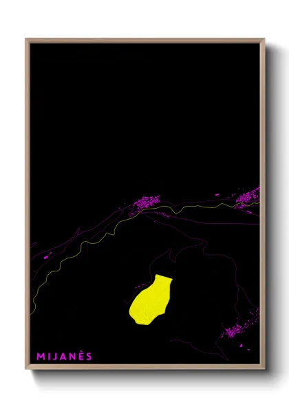 Une affiche de carte sur Mijanès