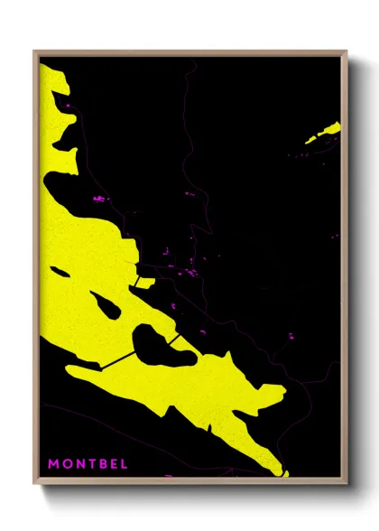 Une affiche de carte sur Montbel