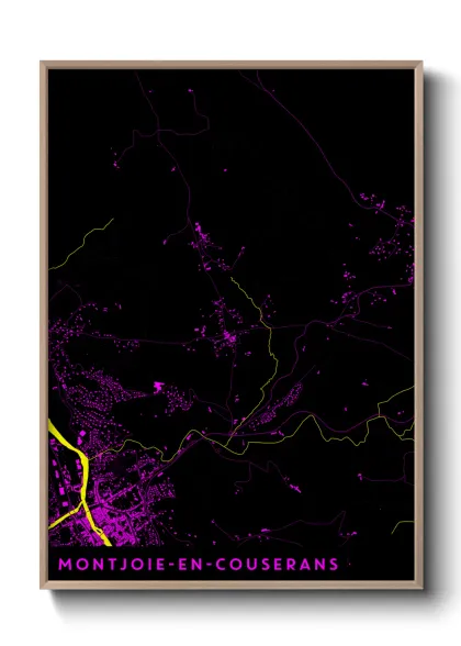 Une affiche de carte sur Montjoie-en-Couserans