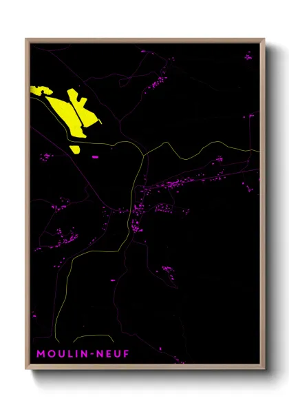 Une affiche de carte sur Moulin-Neuf