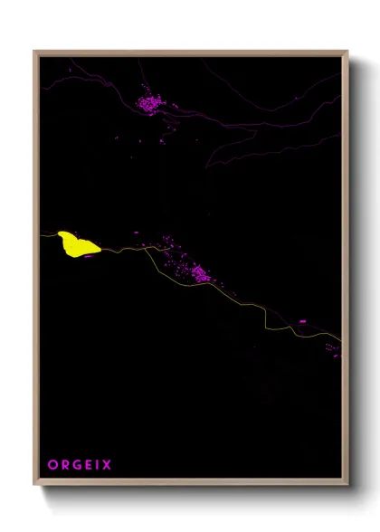 Une affiche de carte sur Orgeix