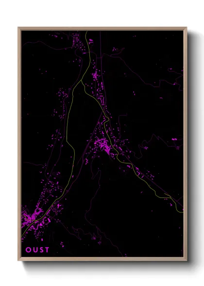 Une affiche de carte sur Oust