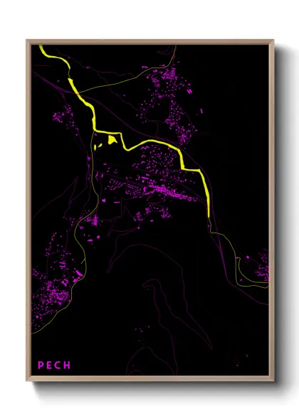 Une affiche de carte sur Pech