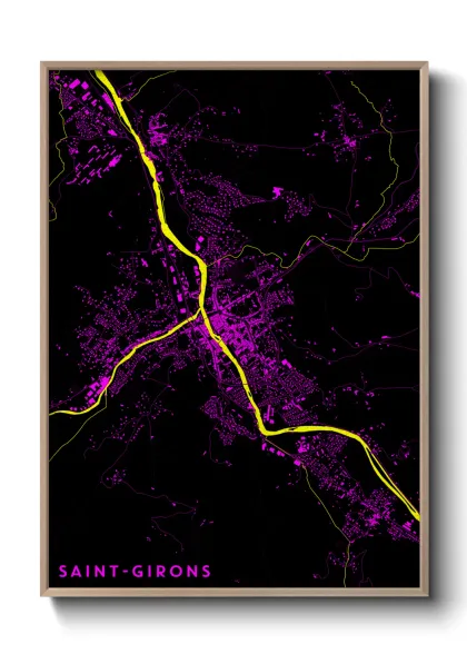 Une affiche de carte sur Saint-Girons