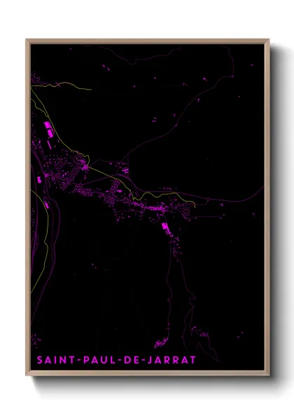 Une affiche de carte sur Saint-Paul-de-Jarrat