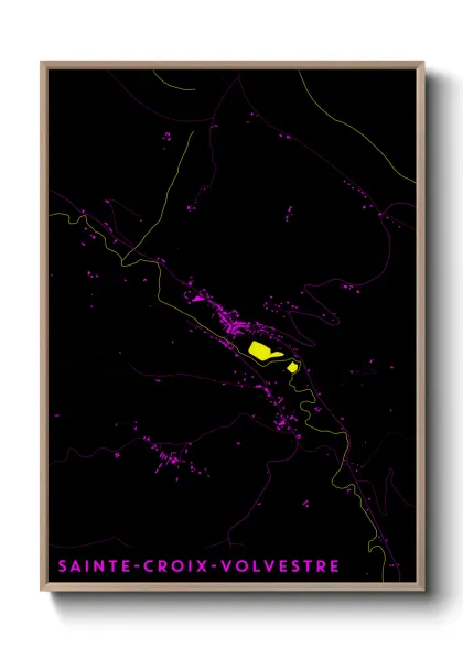 Une affiche de carte sur Sainte-Croix-Volvestre