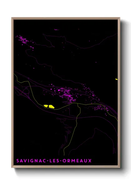 Une affiche de carte sur Savignac-les-Ormeaux