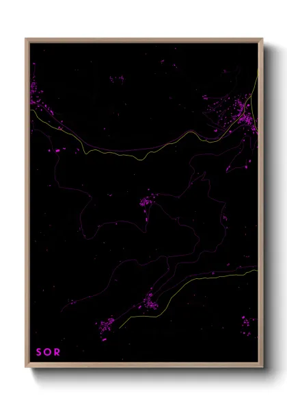 Une affiche de carte sur Sor