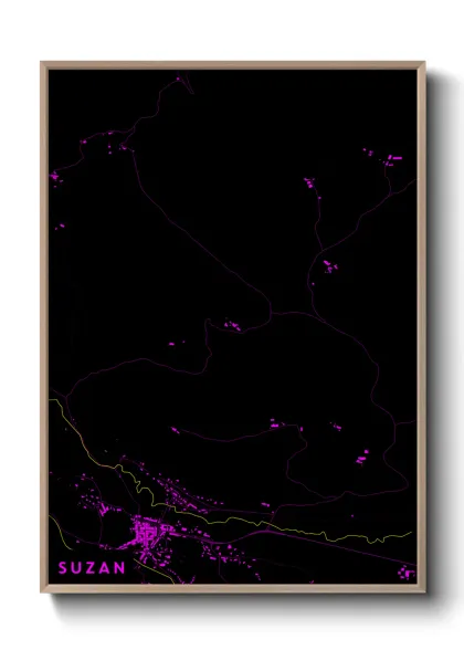 Une affiche de carte sur Suzan