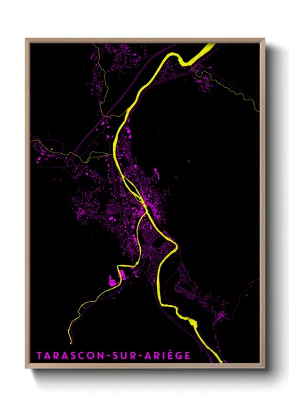 Une affiche de carte sur Tarascon-sur-Ariège