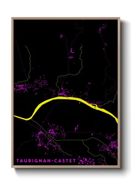 Une affiche de carte sur Taurignan-Castet
