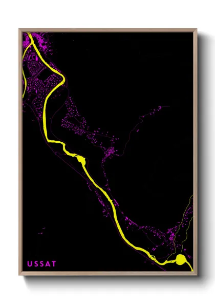 Une affiche de carte sur Ussat