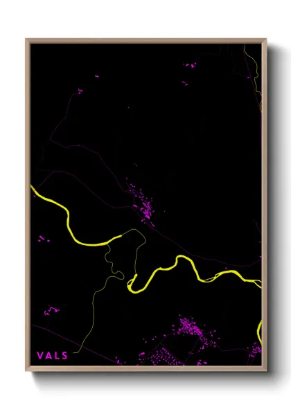 Une affiche de carte sur Vals