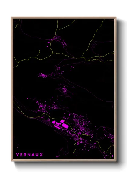 Une affiche de carte sur Vernaux