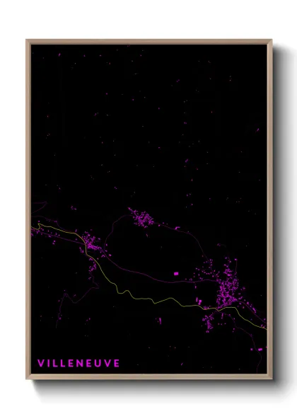 Une affiche de carte sur Villeneuve
