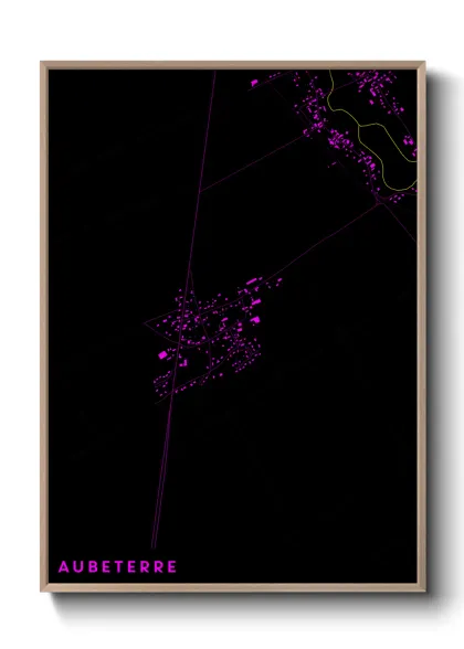 Une affiche de carte sur Aubeterre