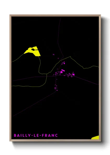 Une affiche de carte sur Bailly-le-Franc
