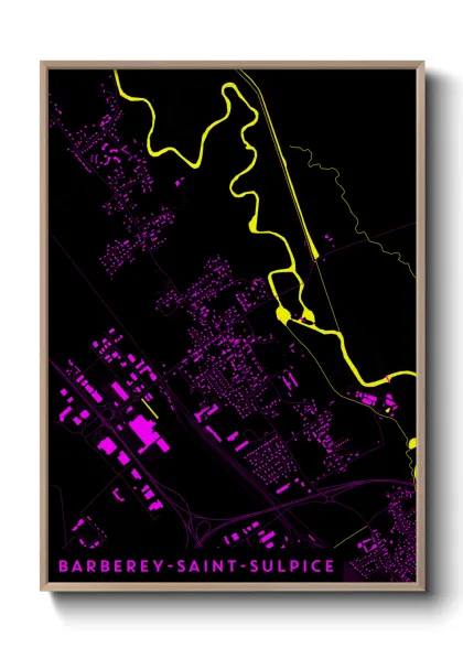 Une affiche de carte sur Barberey-Saint-Sulpice