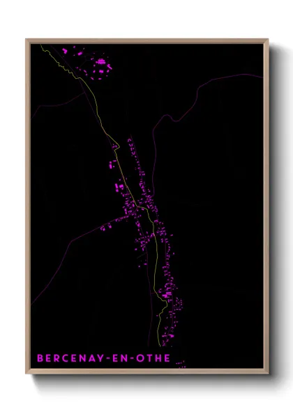 Une affiche de carte sur Bercenay-en-Othe