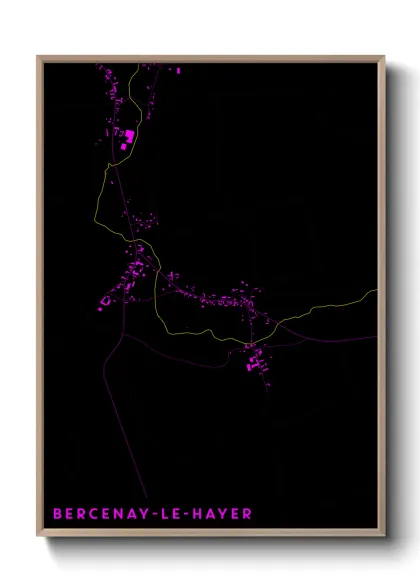 Une affiche de carte sur Bercenay-le-Hayer